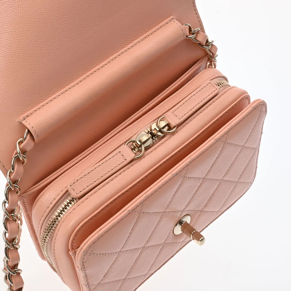 Chanel Quilted CC Mini Chain Shoulder Flap Bag AS3002 Caviar Leather Pink [Used]