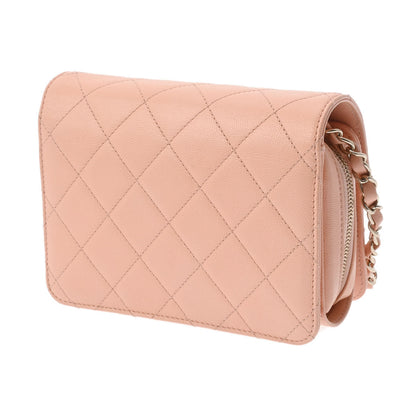 Chanel Quilted CC Mini Chain Shoulder Flap Bag AS3002 Caviar Leather Pink [Used]