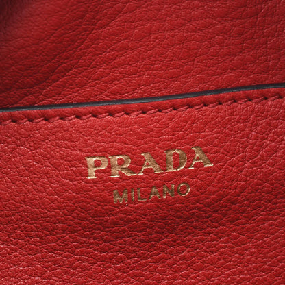 Prada Logo Gold Hardware Shoulder Bag Crossbody 1BH130 Leather Red [Unused]