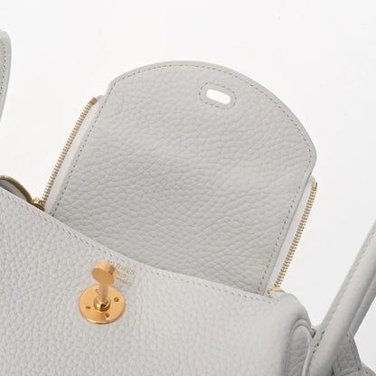 Hermes Mini Lindy New White Gold Hardware Taurillon Clemence Shoulder Handbag B 2023 [Unused]