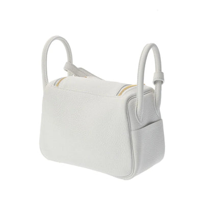 Hermes Mini Lindy New White Gold Hardware Taurillon Clemence Shoulder Handbag B 2023 [Unused]