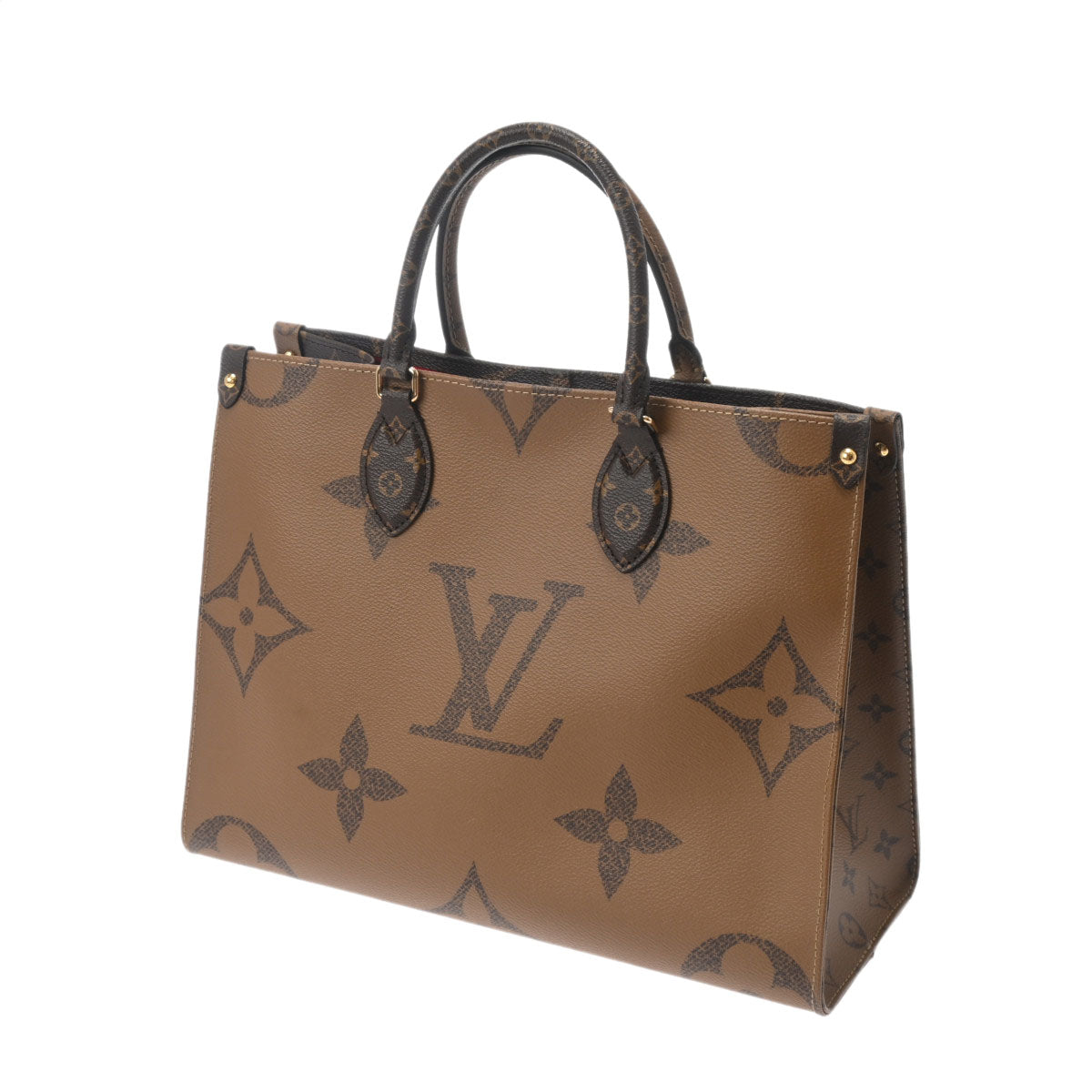 Louis Vuitton LV On the Go MM 2way Shoulder Handbag M45321 Monogram Giant Reverse Brown [Used]