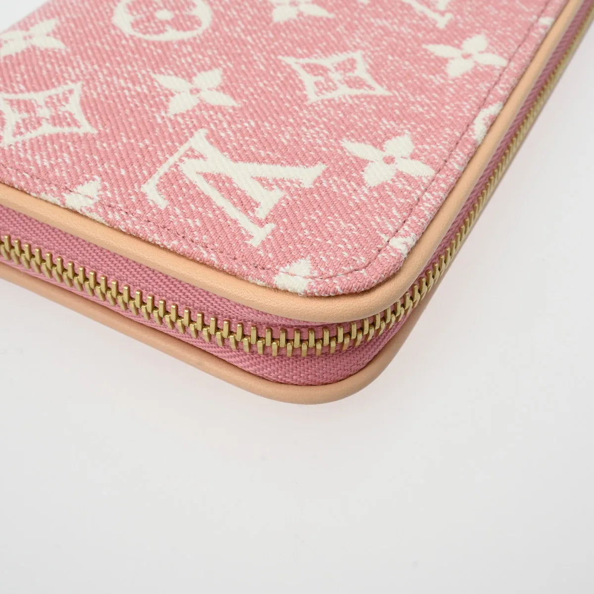 Louis Vuitton LV Round Zippy Long Wallet M81182 Monogram Denim Pink [Unused]