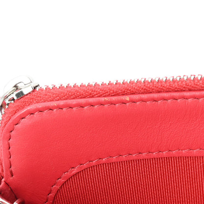 Chanel Chevron CC Chain Wallet A82527 Caviar Leather Red [Used]