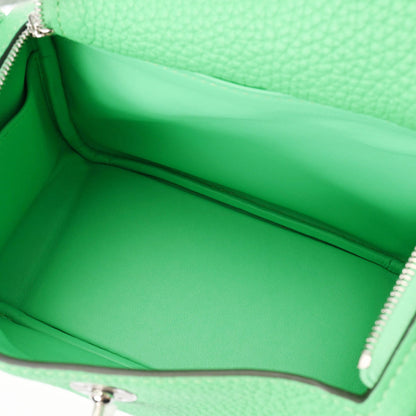 Hermes Lindy Mini Vert Comic 0Z Palladium Hardware Taurillon Clemence Shoulder Handbag 2023 Stamp B [New]