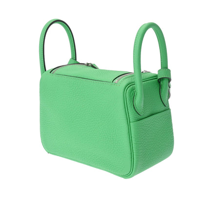 Hermes Lindy Mini Vert Comic 0Z Palladium Hardware Taurillon Clemence Shoulder Handbag 2023 Stamp B [New]