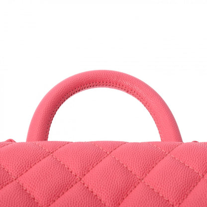 Chanel Matelasse CC Coco Handle XXS 2 way Shoulder Top Handle Handbag AS2215 Caviar Leather Pink [Used]