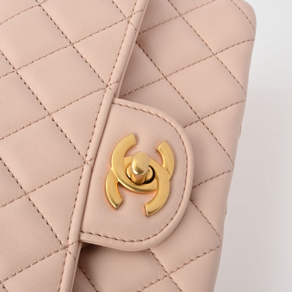 Chanel Quilted CC Top Handle Flap 2 way Shoulder Handbag AS4023 Lambskin Leather Light Pink [Used]