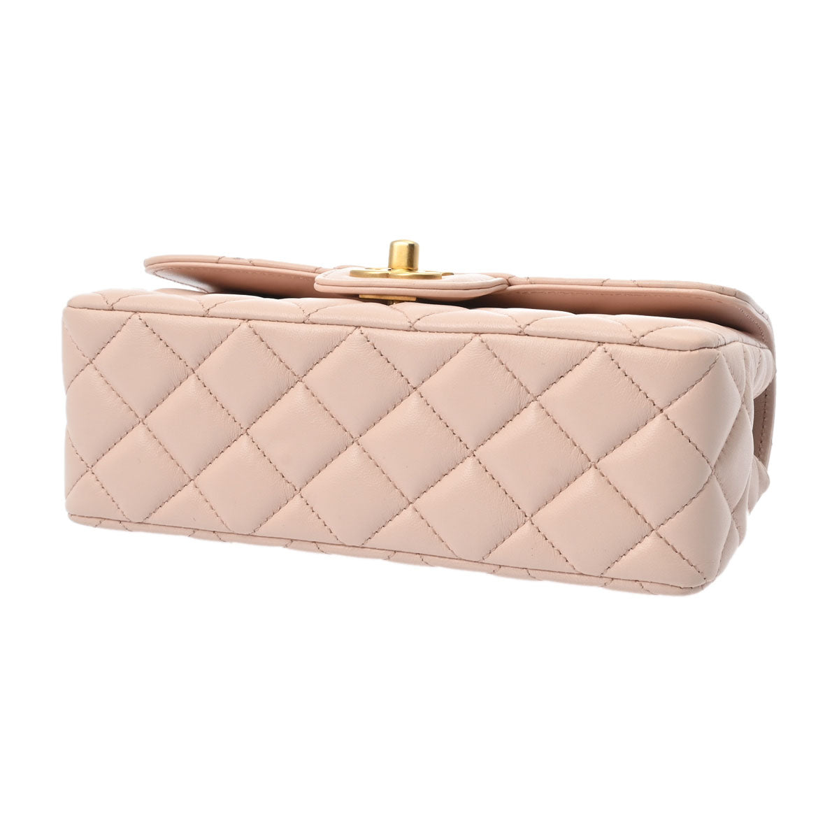 Chanel Quilted CC Top Handle Flap 2 way Shoulder Handbag AS4023 Lambskin Leather Light Pink [Used]