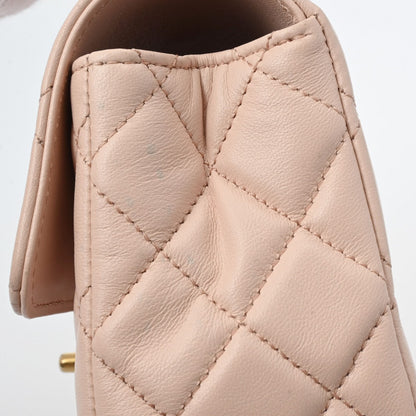 Chanel Quilted CC Top Handle Flap 2 way Shoulder Handbag AS4023 Lambskin Leather Light Pink [Used]