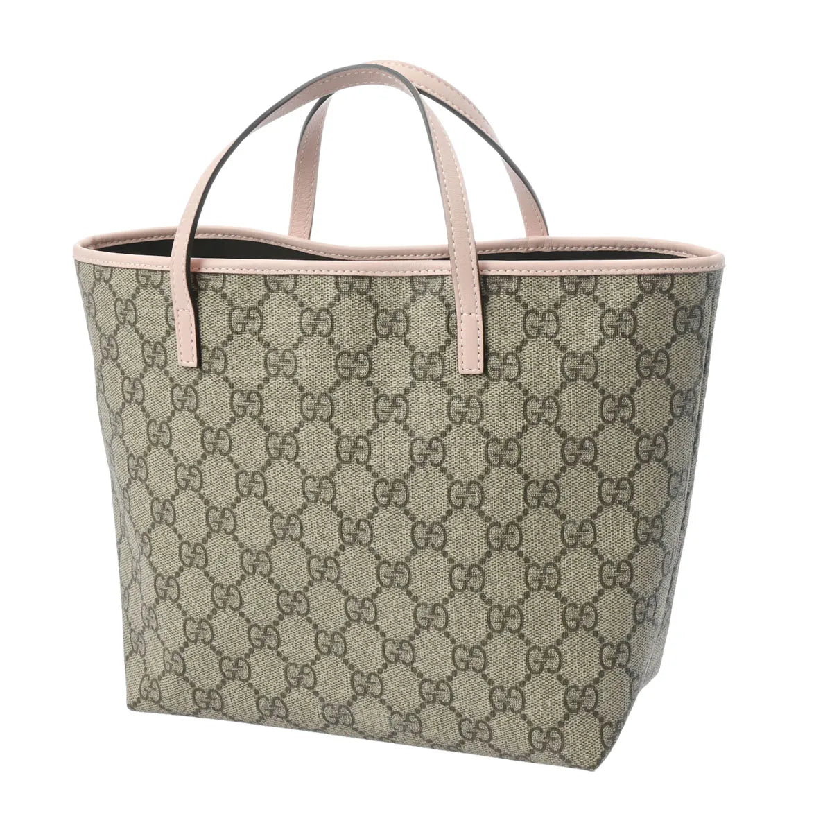 Gucci GG Supreme Logo Pattern Shopping Tote Bag Pink Brown 323943 [Used]