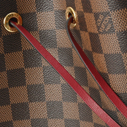 Louis Vuitton LV Damier Neonoe Shoulder Bag Drawstring N40214 Cherry Berry Brown [Used]