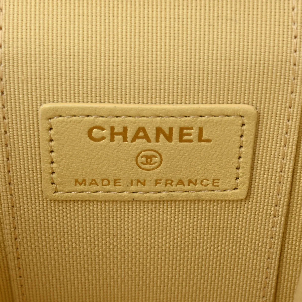 Chanel Quilted CC Small Vanity Case Chain Shoulder Bag Croosbody AP2198 Lambskin Leather Yellow [Almost New]