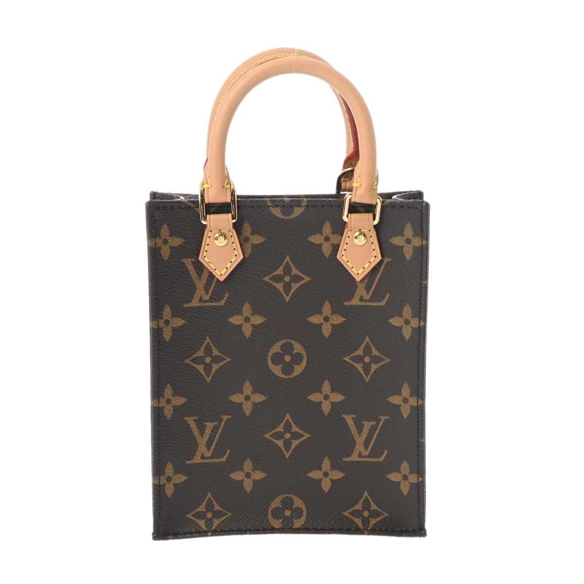 Louis Vuitton LV Petit Sac Plat 2way Shoulder Handbag M81295 Monogram Brown [Used]