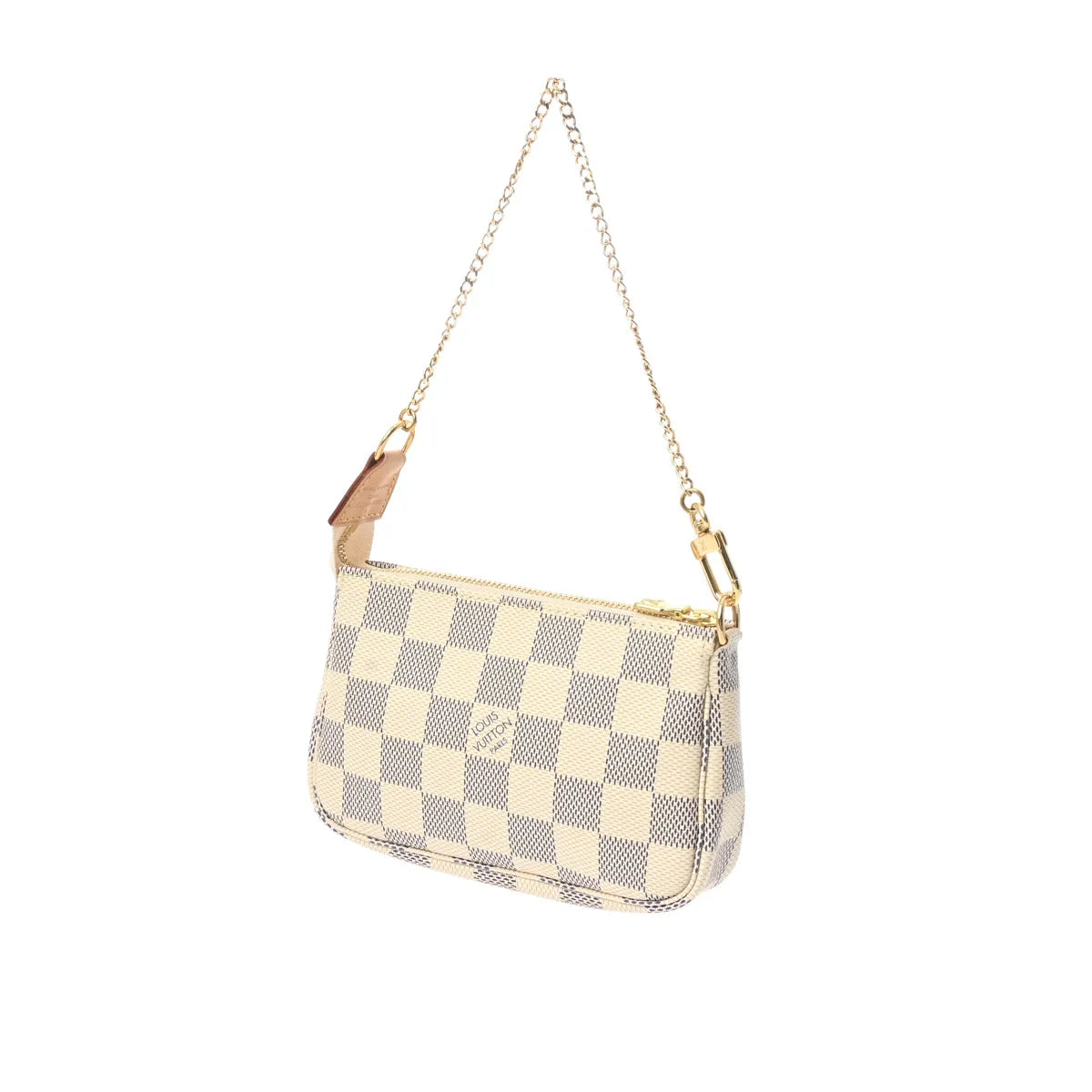 Louis Vuitton LV Pochette Accessories Pouch Handbag N58010 Damier Azur White [Used]