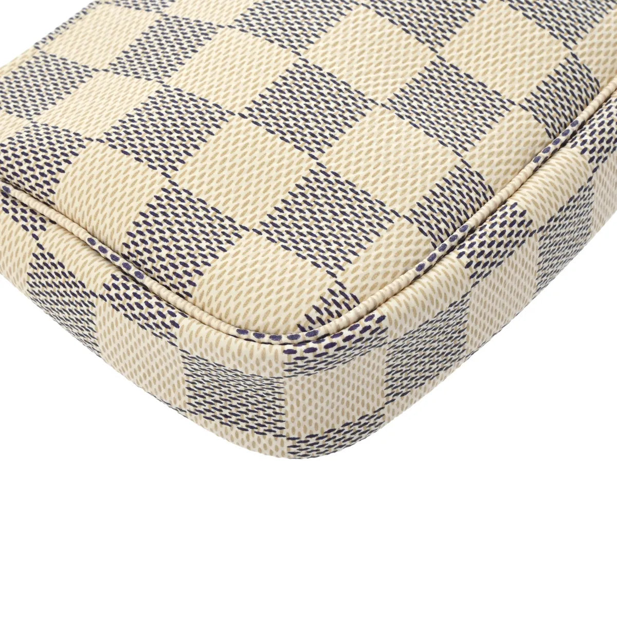 Louis Vuitton LV Pochette Accessories Pouch Handbag N58010 Damier Azur White [Used]