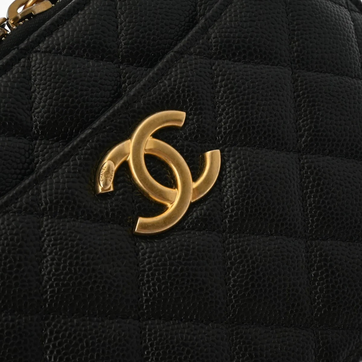 Chanel Quilted CC Small Vanity Case Chain Shoulder Bag 2023SS AS3222 Grained Calfskin Black [Used]