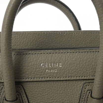 Celine Nano Luggage Shoulder Handbag 168243 Calfskin Leather Grey [Used]