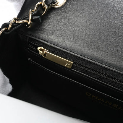 Chanel Matelasse Classic Flap Mini CC CF Chain Shoulder Bag 20cm A69900 Lambskin Black GHW [Unused]