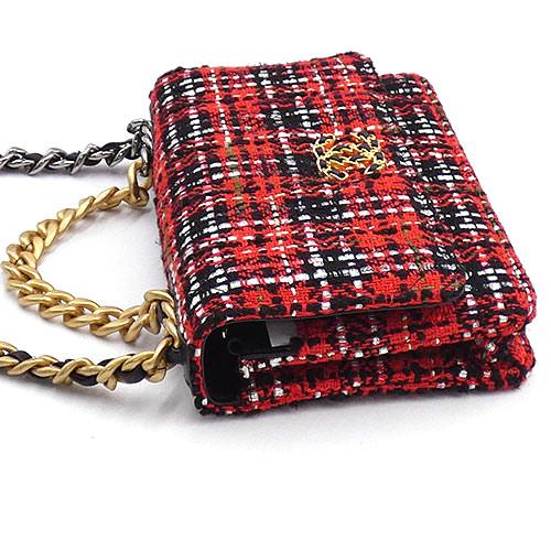 Chanel Matelasse CC WOC 19 Wallet On Chain 2 way Shoulder Bag Tweed Red [Used]