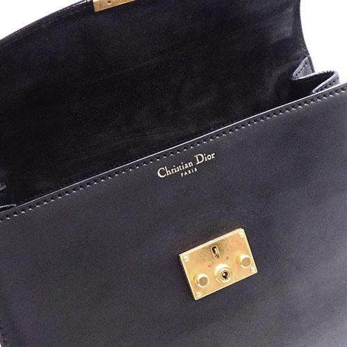 Christian Dior CD Addict 2 way Shoulder Handbag Leather Black [Used]