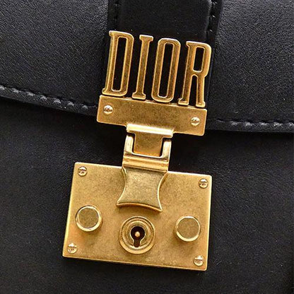 Christian Dior CD Addict 2 way Shoulder Handbag Leather Black [Used]