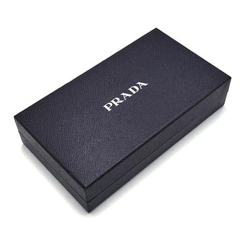 Prada W Hook Bifold Long Wallet with Card Case 1MH132 Saffiano Leather Black Nero Black [Used]