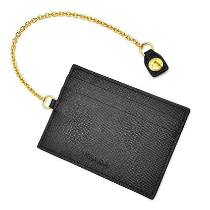 Prada W Hook Bifold Long Wallet with Card Case 1MH132 Saffiano Leather Black Nero Black [Used]