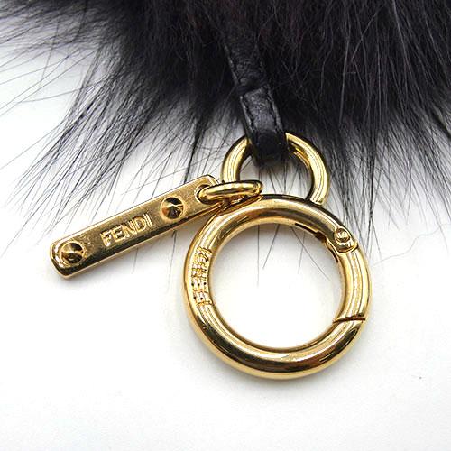 Fendi Monster Eyes Bag Charm Keychains Fur Black