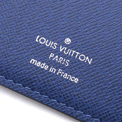 Louis Vuitton LV Portefeuille Brazza Long Wallet M30297 Taigarama Leather Cobalt Blue [Used]