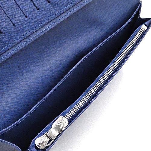 Louis Vuitton LV Portefeuille Brazza Long Wallet M30297 Taigarama Leather Cobalt Blue [Used]