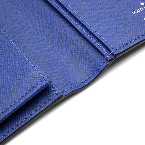 Louis Vuitton LV Portefeuille Brazza Long Wallet M30297 Taigarama Leather Cobalt Blue [Used]