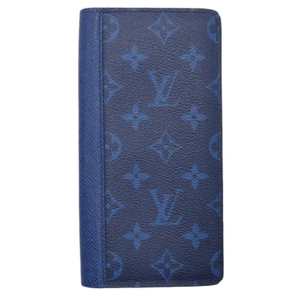 Louis Vuitton LV Portefeuille Brazza Long Wallet M30297 Taigarama Leather Cobalt Blue [Used]