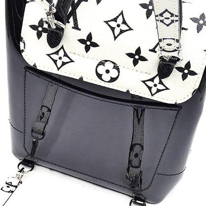 Louis Vuitton LV Hot Springs Mini Backpack M53637 Vernis Leather Black White [Used]