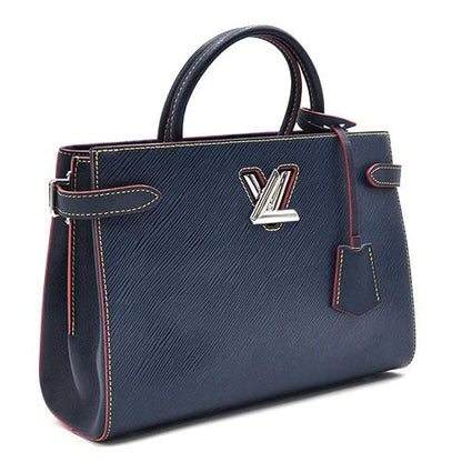 Louis Vuitton LV Twist Tote 2 way Shoulder Handbag M54980 Andigo Blue Epi Leather [Used]