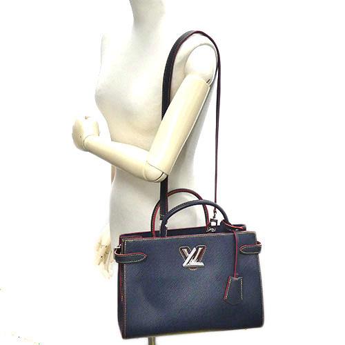 Louis Vuitton LV Twist Tote 2 way Shoulder Handbag M54980 Andigo Blue Epi Leather [Used]