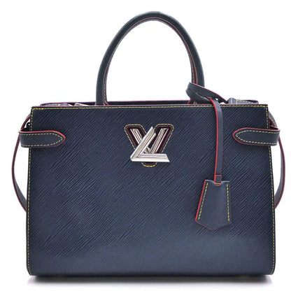 Louis Vuitton LV Twist Tote 2 way Shoulder Handbag M54980 Andigo Blue Epi Leather [Used]