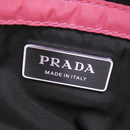 Prada Shoulder Handbag 1BG266 Nylon Tessuto Leather Pink Black [Used]